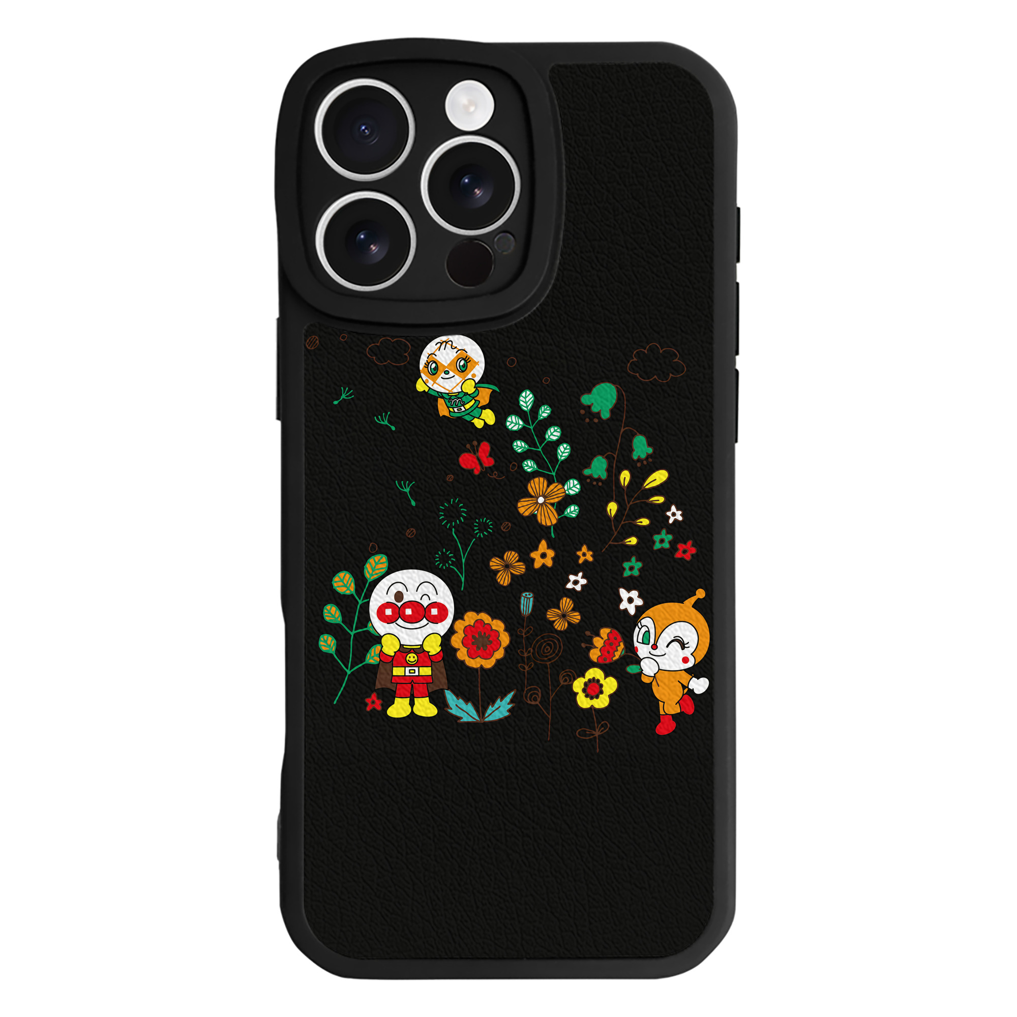 （画像用） アンパンマン Anpanman 【iPhone 16シリーズ対応】シリコンスマホケース（レザー調） 材質：シリコン